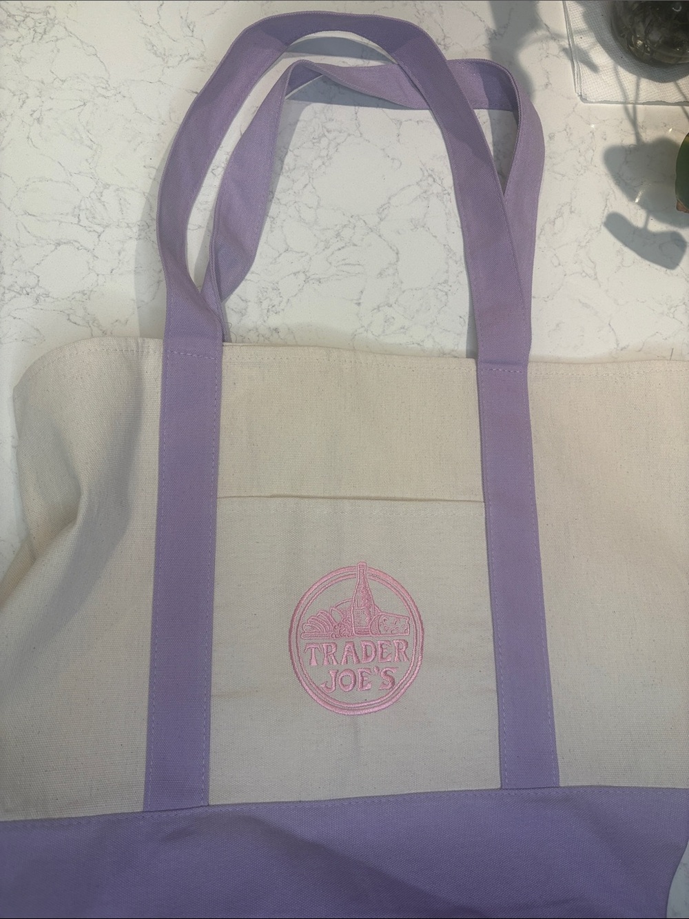 Lavender & Cream Canvas Tote